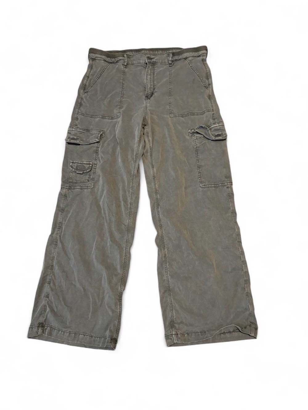 American Eagle High Rise Wide Leg Cargo Pants 14 Utility Pocket
